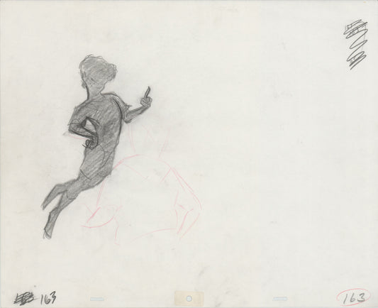 Hook Steven Spielberg and Amblin Production Animation Cel Drawing of Peter Pan's Shadow 1991 8-714