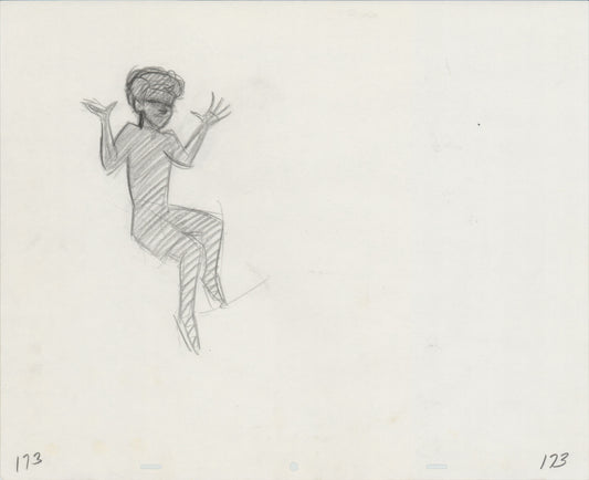 Hook Steven Spielberg and Amblin Production Animation Cel Drawing of Peter Pan's Shadow 1991 8-715