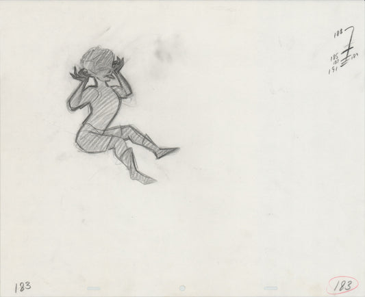 Hook Steven Spielberg and Amblin Production Animation Cel Drawing of Peter Pan's Shadow 1991 8-716