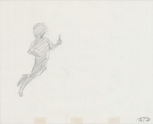 Hook Steven Spielberg and Amblin Production Animation Cel Drawing of Peter Pan's Shadow 1991 8-717