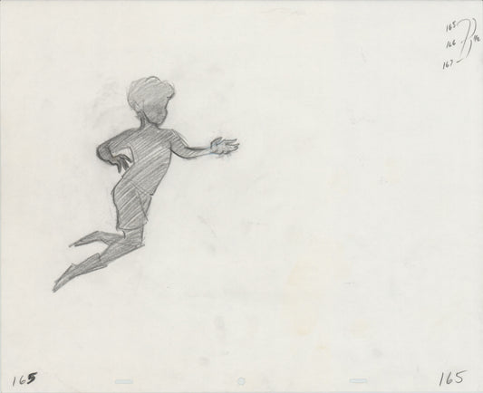 Hook Steven Spielberg and Amblin Production Animation Cel Drawing of Peter Pan's Shadow 1991 8-718