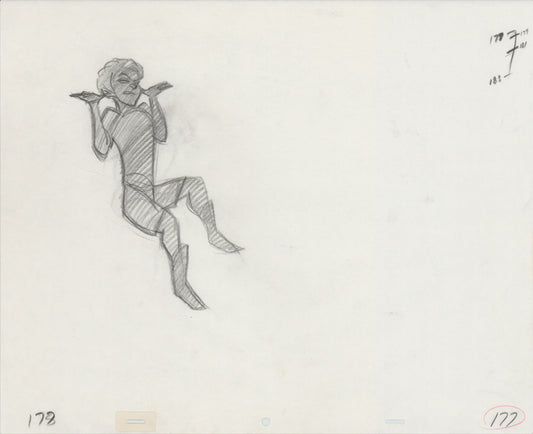 Hook Steven Spielberg and Amblin Production Animation Cel Drawing of Peter Pan's Shadow 1991 8-722