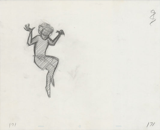 Hook Steven Spielberg and Amblin Production Animation Cel Drawing of Peter Pan's Shadow 1991 8-723