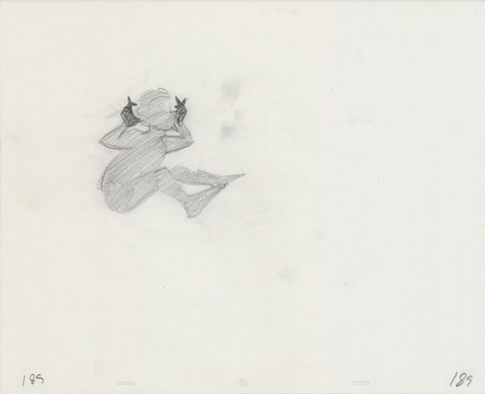 Hook Steven Spielberg and Amblin Production Animation Cel Drawing of Peter Pan's Shadow 1991 8-726