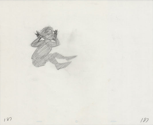 Hook Steven Spielberg and Amblin Production Animation Cel Drawing of Peter Pan's Shadow 1991 8-727