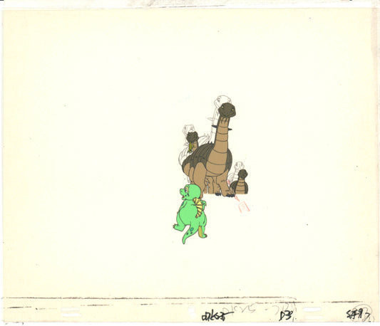 2 LOT of Dink the Little Dinosaur Production Animation Cels and Drawing (stuck) from Ruby Spears 1989-91 C907-08