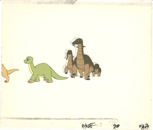 2 LOT of Dink the Little Dinosaur Production Animation Cels and Drawing (stuck) from Ruby Spears 1989-91 C918-19