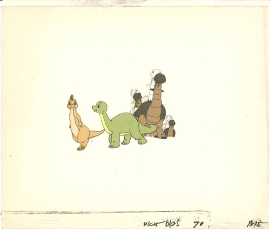 2 LOT of Dink the Little Dinosaur Production Animation Cels and Drawing (stuck) from Ruby Spears 1989-91 C929-35