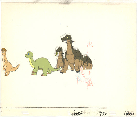 2 LOT of Dink the Little Dinosaur Production Animation Cels and Drawing (stuck) from Ruby Spears 1989-91 C939-40