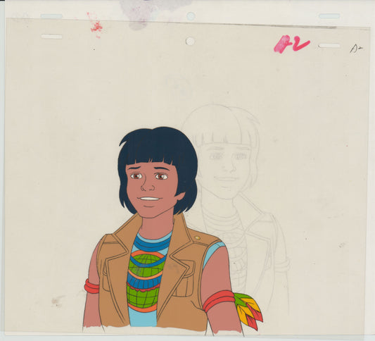 Captain Planet Planeteers Production Animation Cel and Stuck Drawing Hanna Barbera 1990-95 D1012