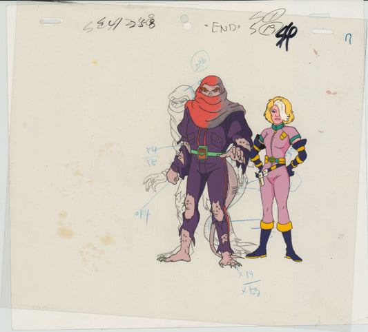 Captain Planet Planeteers Production Animation Cel and Stuck Drawing Hanna Barbera 1990-95 D1014