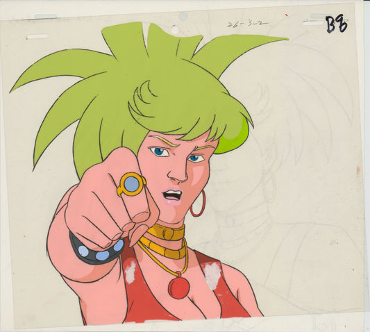 Captain Planet Planeteers Production Animation Cel and Stuck Drawing Hanna Barbera 1990-95 D1015