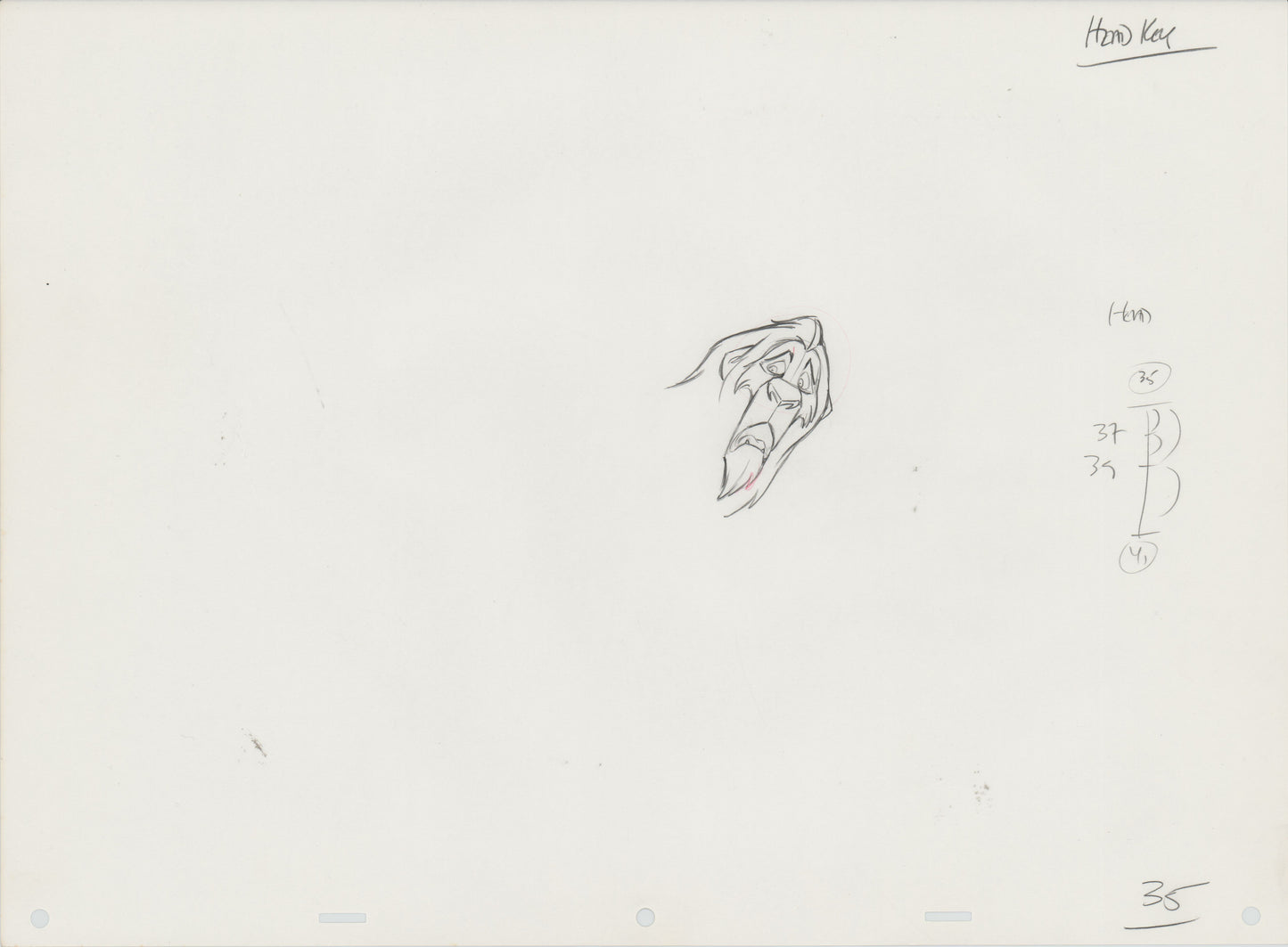 The Lion King Movie Scar Walt Disney 1994 Key Production Animation Cel Drawing 2