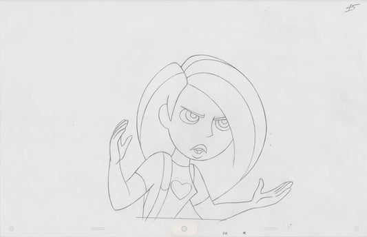 Kim Possible Walt Disney HUGE Production Animation Drawing 2002-7 bo