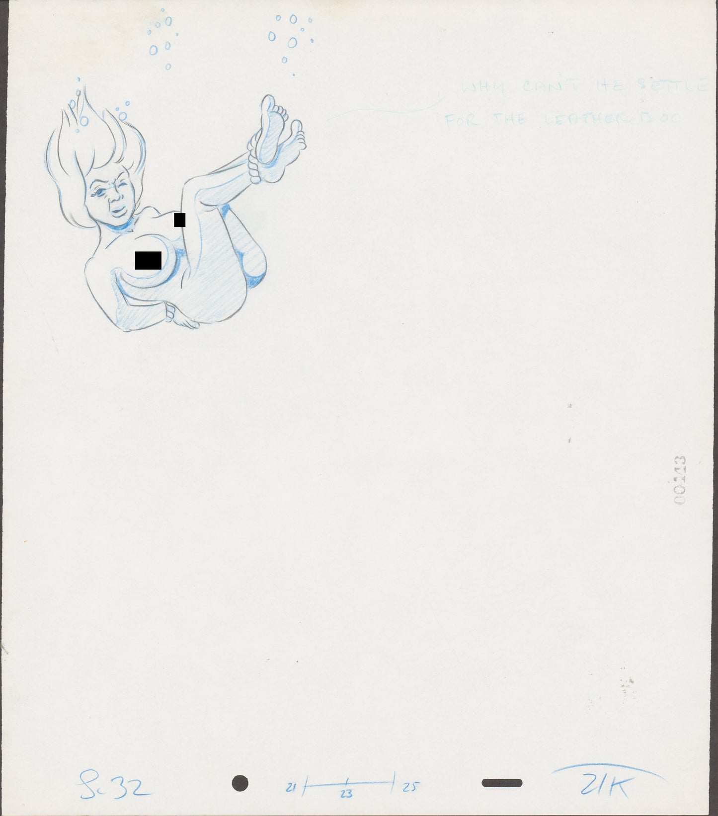 Heavy Metal Den 1981 Original Production Animation Cel Drawing of Katherine 21k