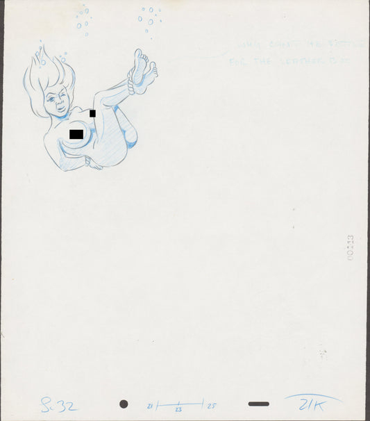 Heavy Metal Den 1981 Original Production Animation Cel Drawing of Katherine 21k