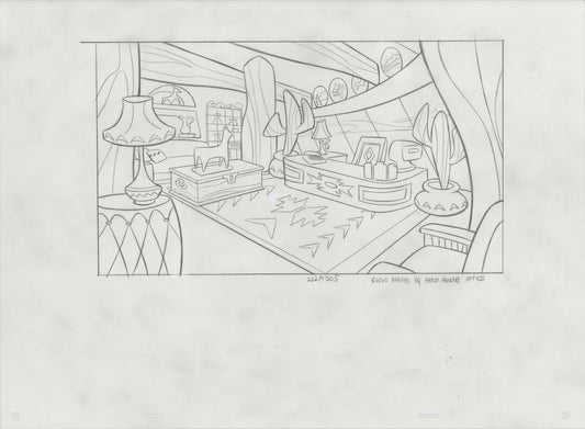 Kim Possible Walt Disney HUGE Production Background Drawing 2002-7 125