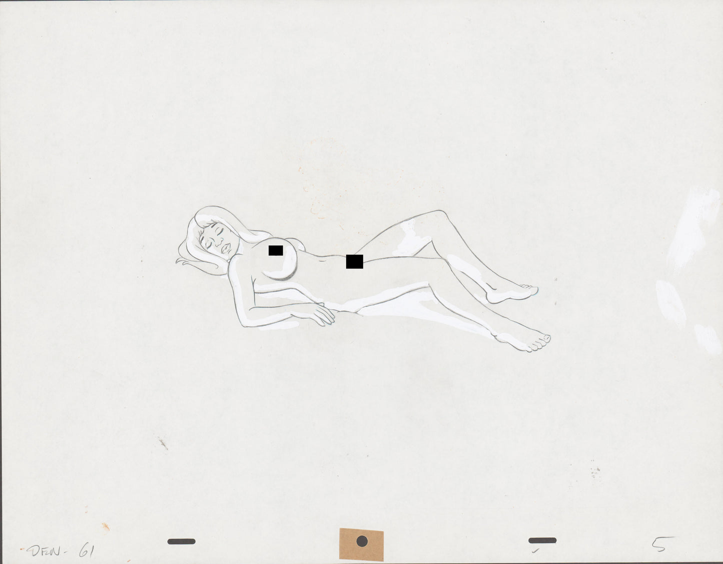 Heavy Metal Den 1981 Original Production Animation Cel of Den and Drawing of Katherine 41D