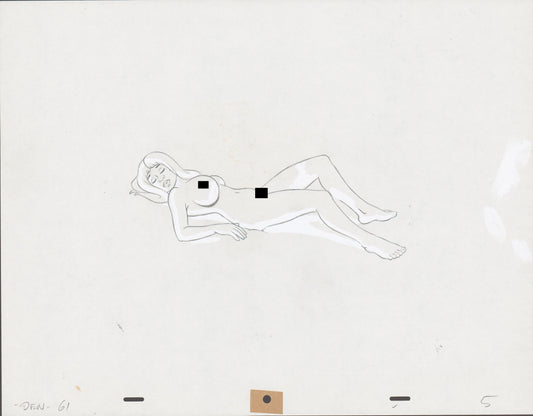 Heavy Metal Den 1981 Original Production Animation Cel of Den and Drawing of Katherine 41D