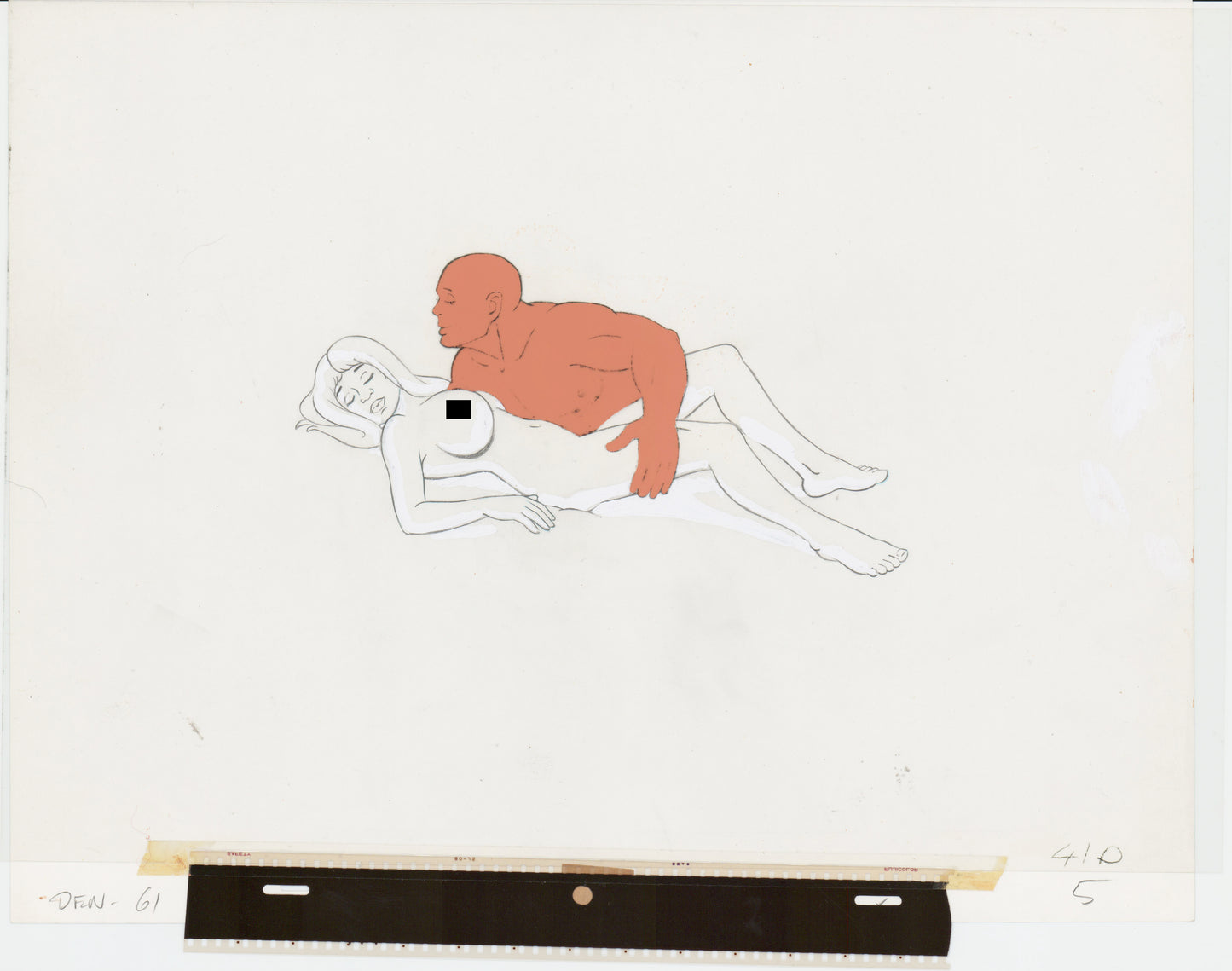 Heavy Metal Den 1981 Original Production Animation Cel of Den and Drawing of Katherine 41D
