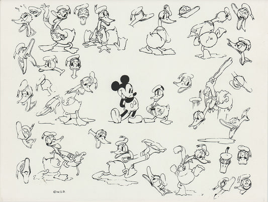 Donald Duck Walt Disney Litho Production Mimeograph Animation Model Sheet A135