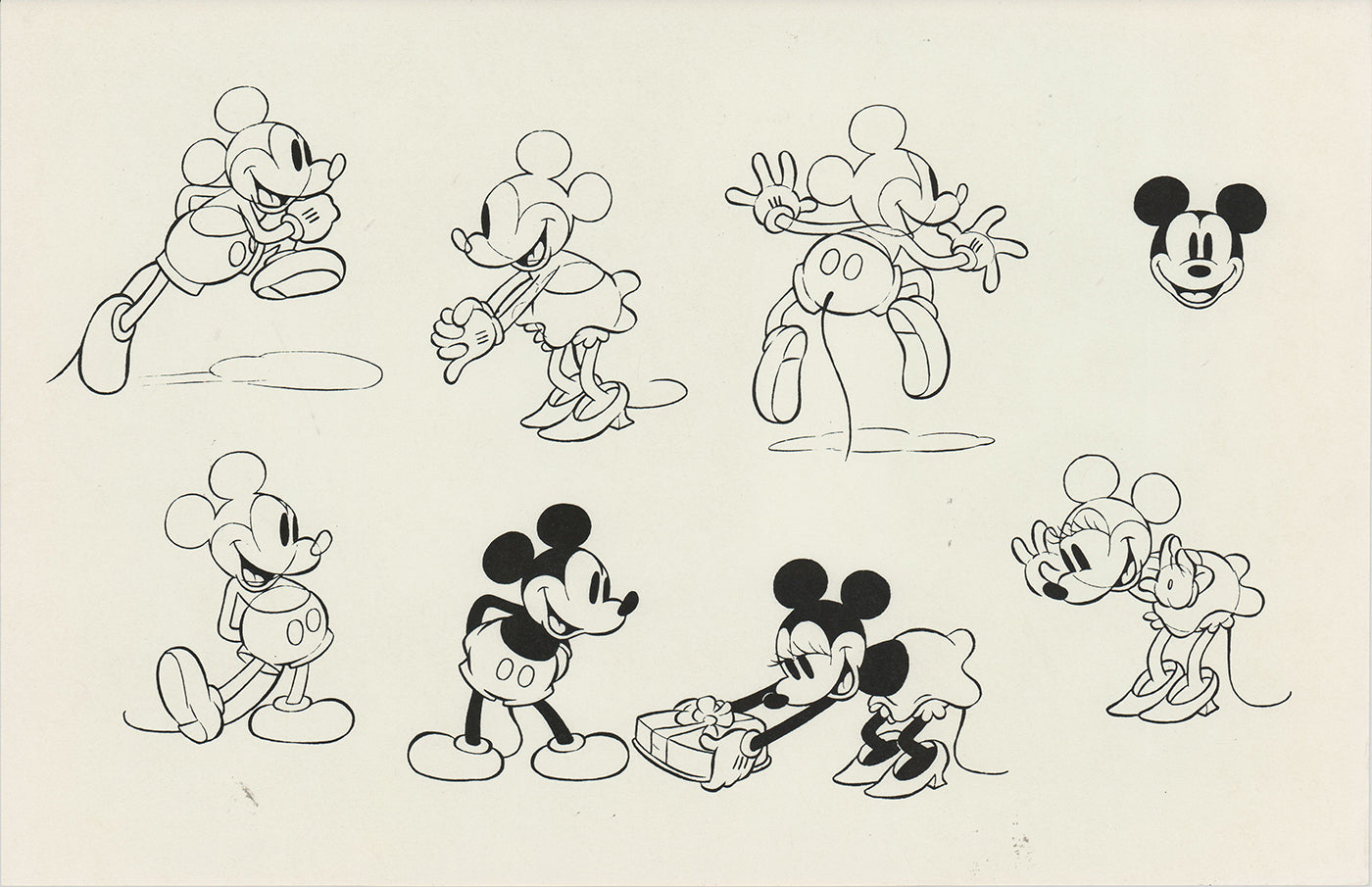 Mickey Mouse Walt Disney Litho Production Mimeograph Animation Model Sheet A140
