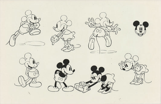 Mickey Mouse Walt Disney Litho Production Mimeograph Animation Model Sheet A140