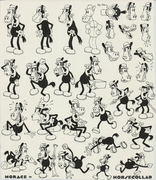 Horace Horsecollar Walt Disney Litho Production Mimeograph Animation Model Sheet A142