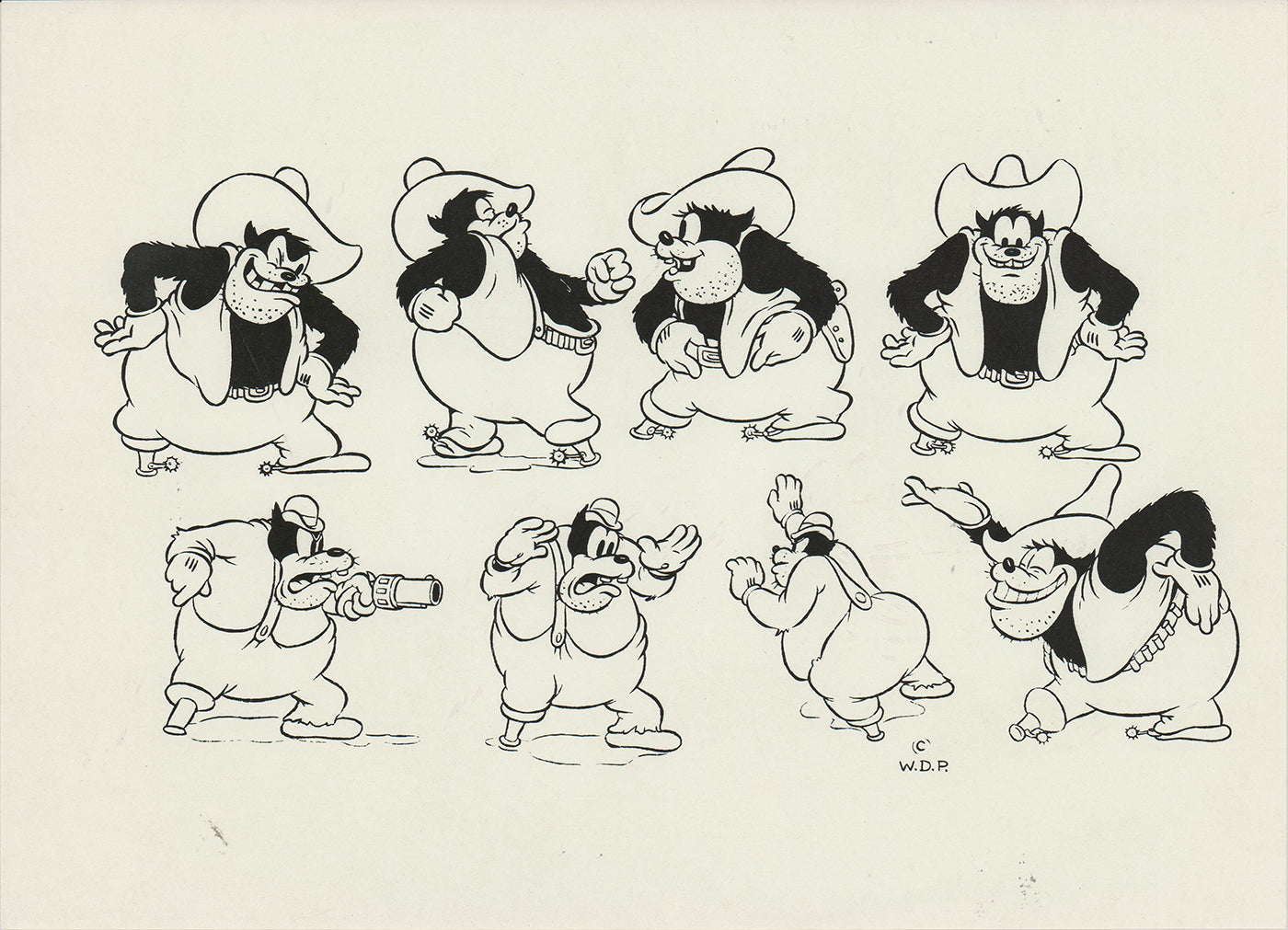 Pete Walt Disney Litho Production Mimeograph Animation Model Sheet A144