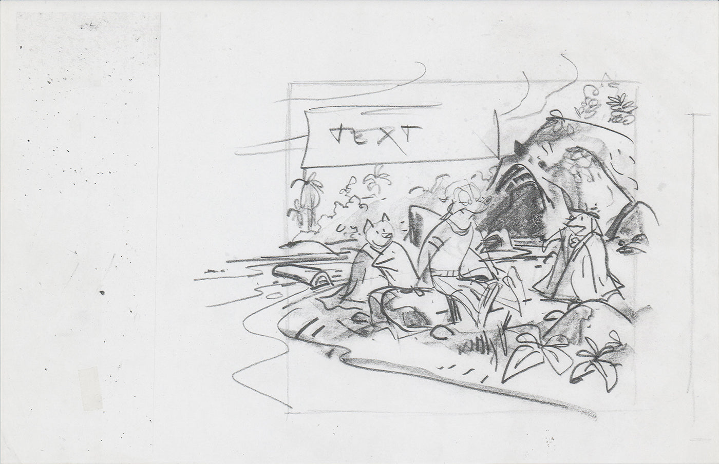 Danger Rangers Huge Book Page Drawing Illustration Photocopy PBS A145
