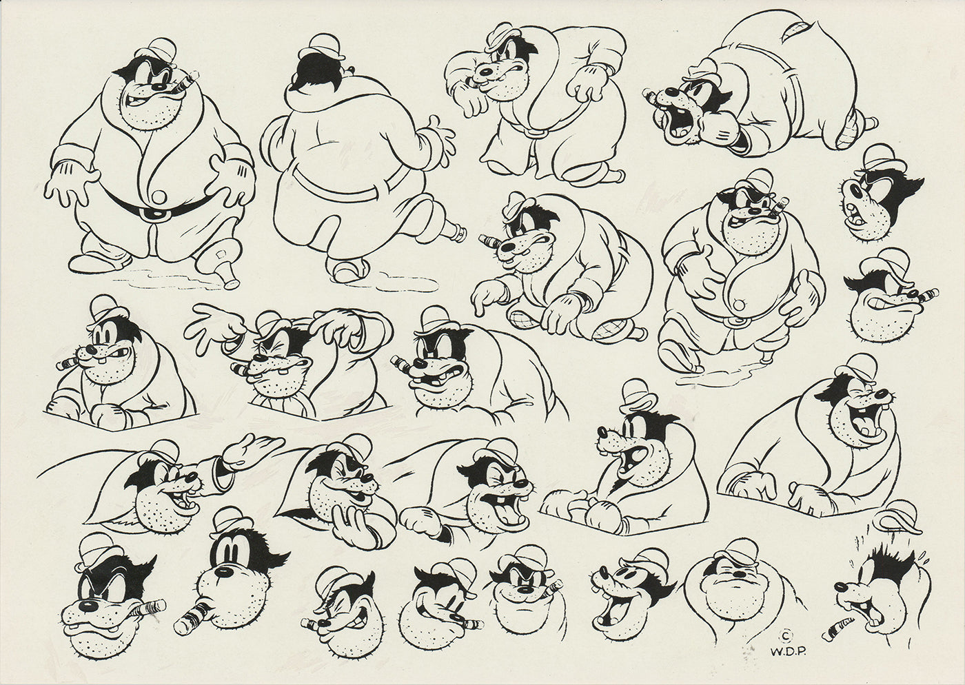 Pete Walt Disney Litho Production Mimeograph Animation Model Sheet A145