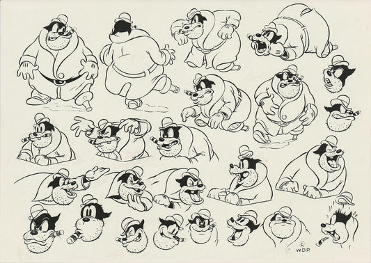 Pete Walt Disney Litho Production Mimeograph Animation Model Sheet A145