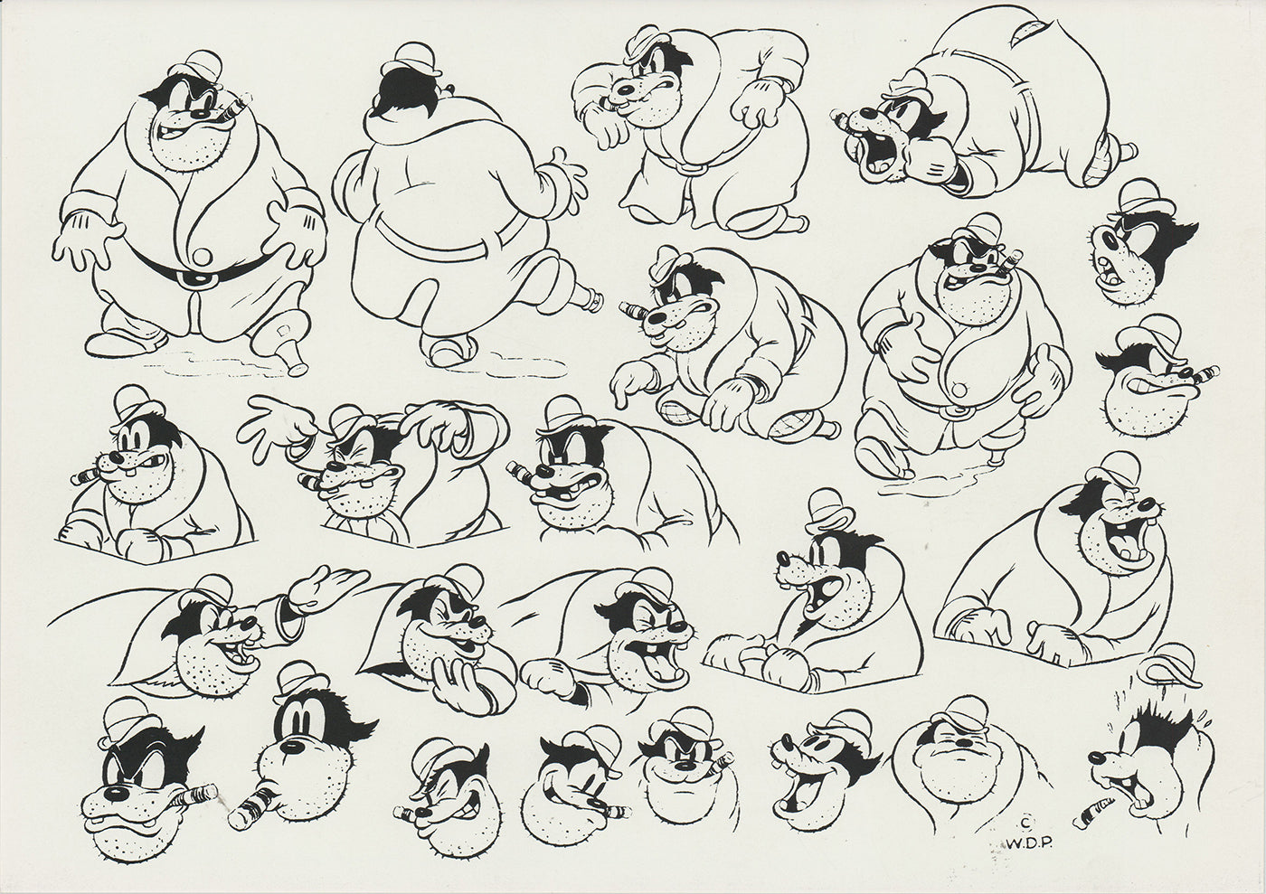 Pete Walt Disney Litho Production Mimeograph Animation Model Sheet A146