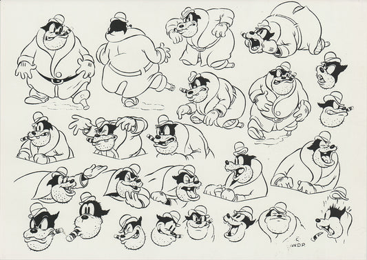 Pete Walt Disney Litho Production Mimeograph Animation Model Sheet A146