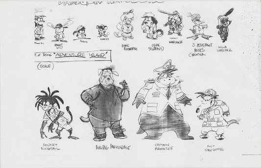 Danger Rangers Huge Book Page Drawing Illustration Photocopy PBS A155