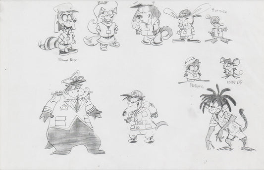 Danger Rangers Huge Book Page Drawing Illustration Photocopy PBS A156