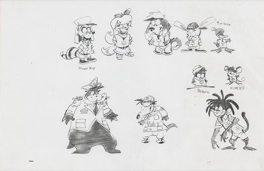 Danger Rangers Huge Book Page Drawing Illustration Photocopy PBS A157