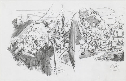Danger Rangers Huge Book Page Drawing Illustration Photocopy PBS A159