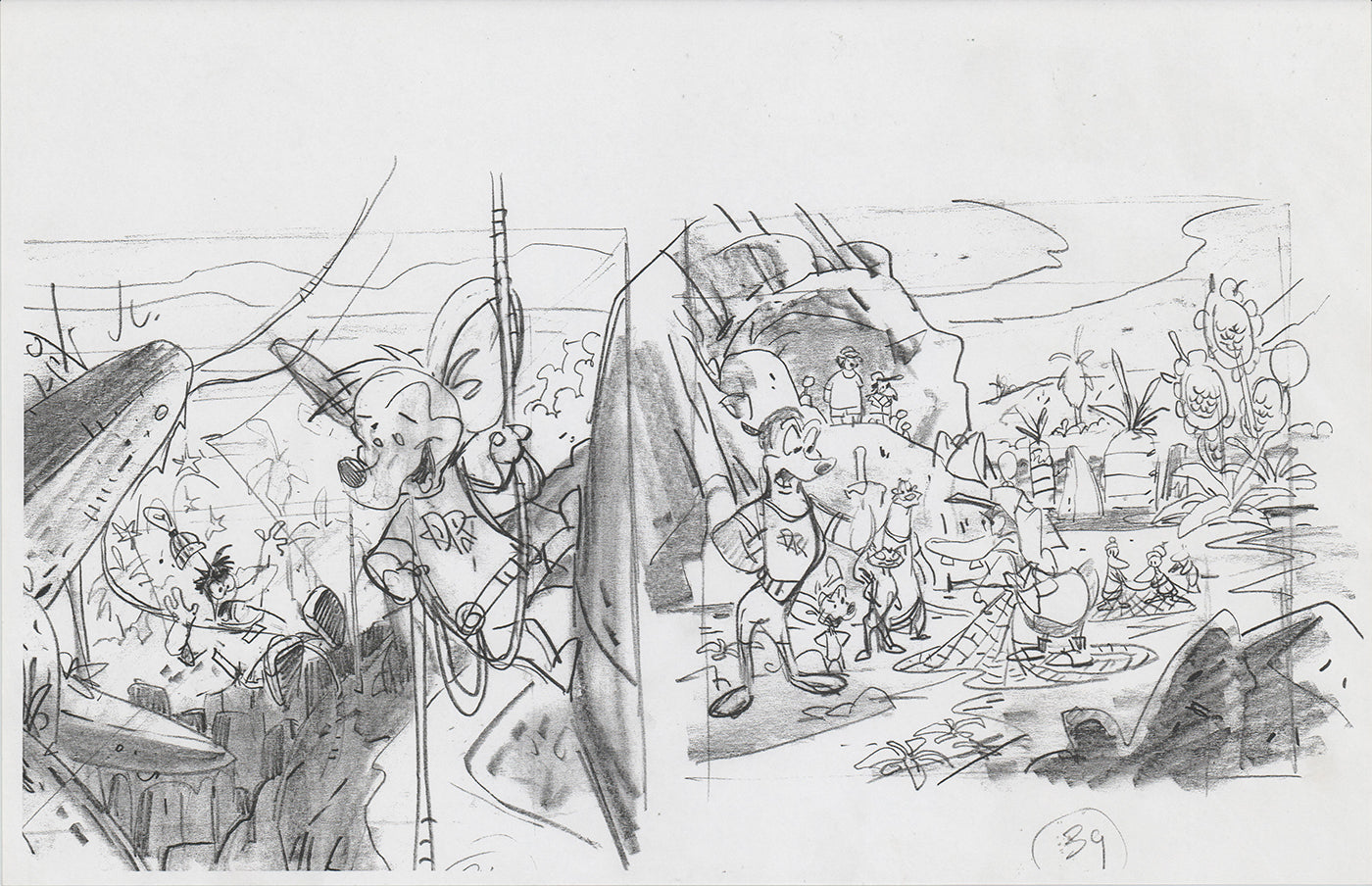 Danger Rangers Huge Book Page Drawing Illustration Photocopy PBS A160