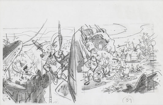 Danger Rangers Huge Book Page Drawing Illustration Photocopy PBS A160