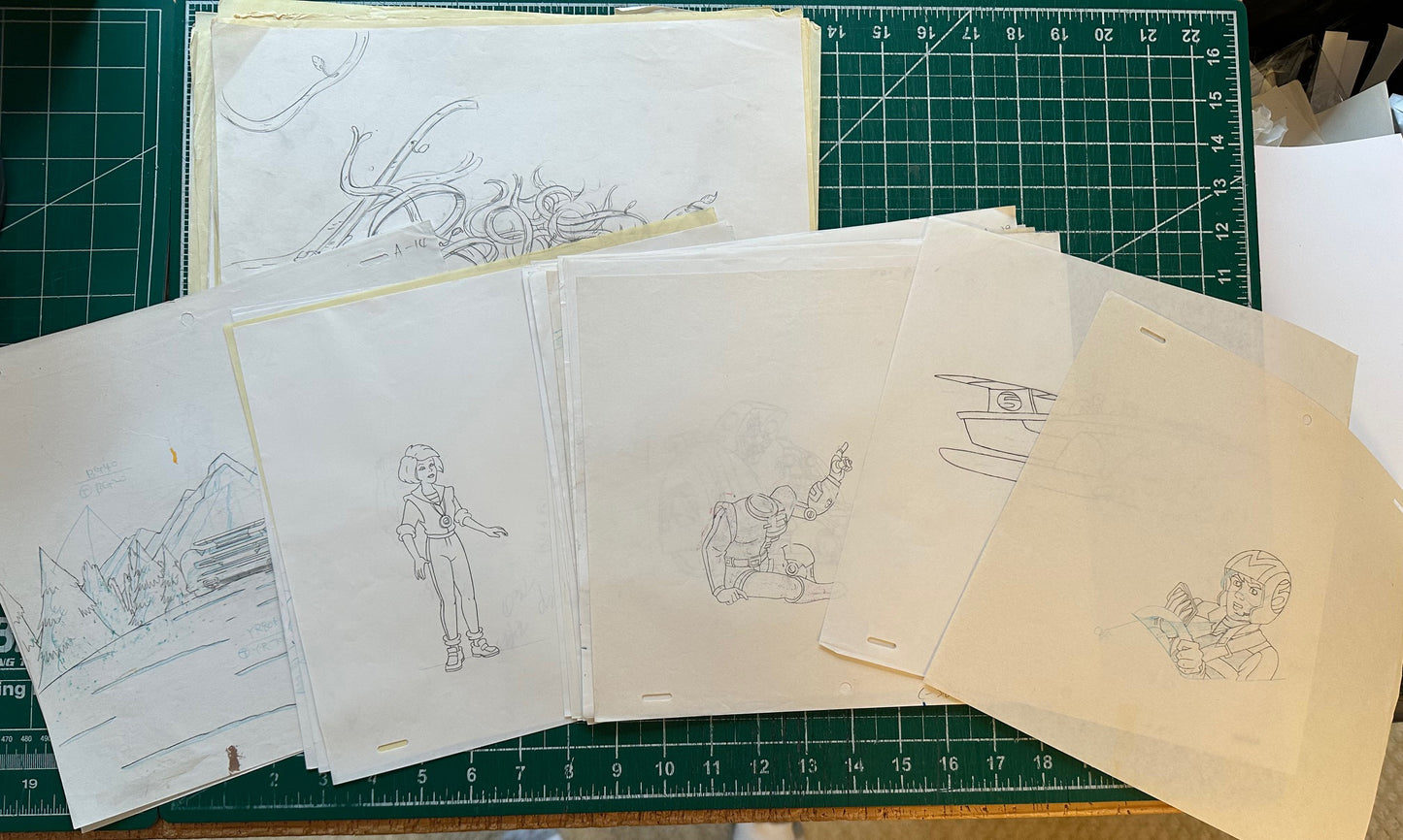 Speed Racer New Adventures Mach Go Go Go Production Drawings LOT of 47