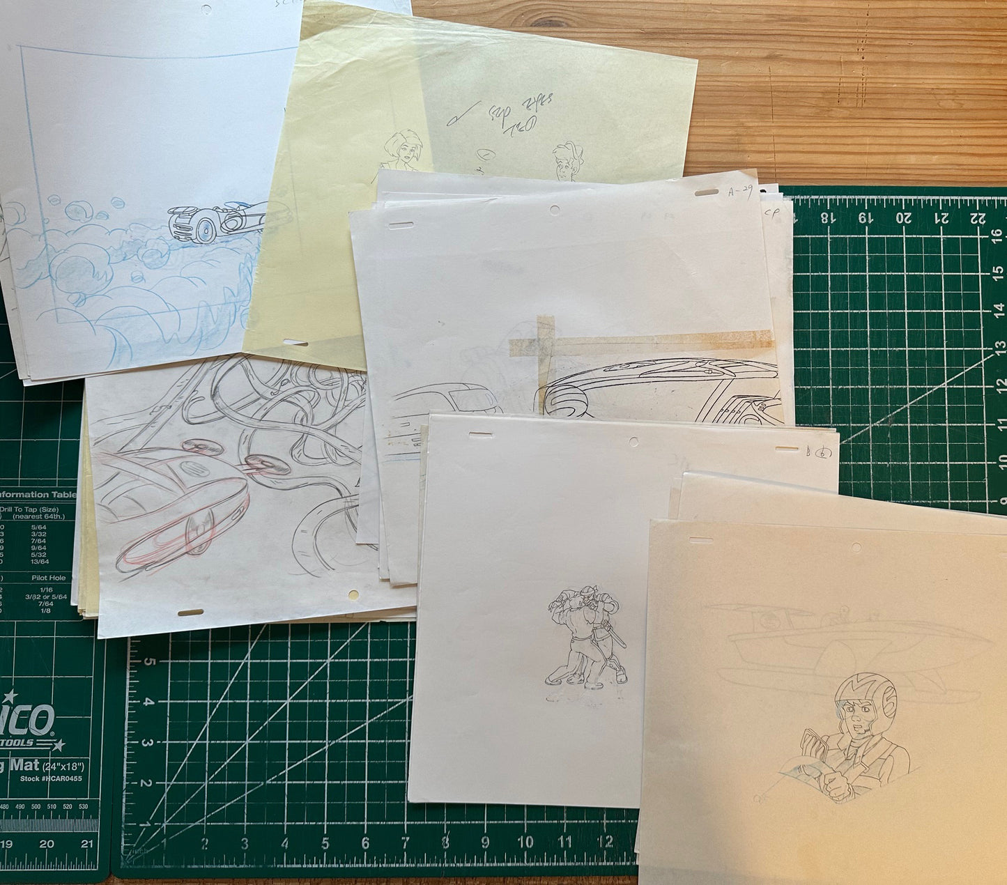 Speed Racer New Adventures Mach Go Go Go Production Drawings LOT of 47