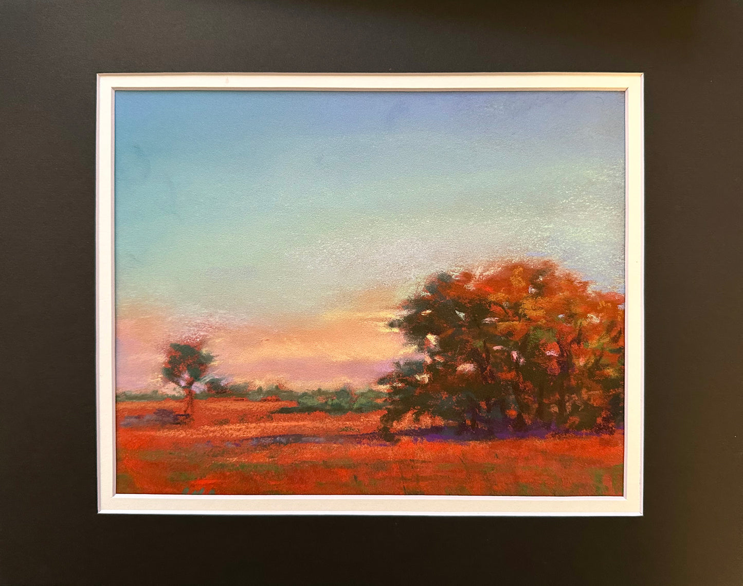 New Mexico Award Winning Artist Sharon Jensen Original Pastel Painting "Red Sun Meadow"