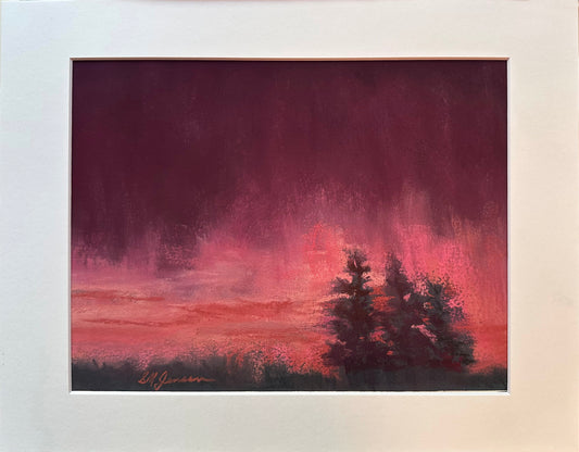 New Mexico Award Winning Artist Sharon Jensen Original Pastel Painting "Sky Fire"