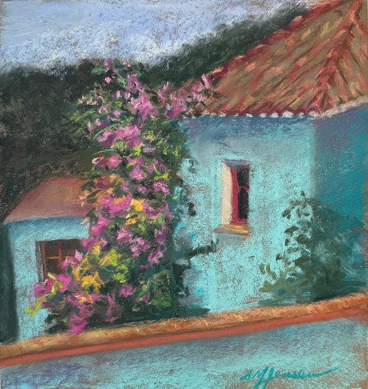 New Mexico Award Winning Artist Sharon Jensen Original Pastel Painting "Over Aqua"
