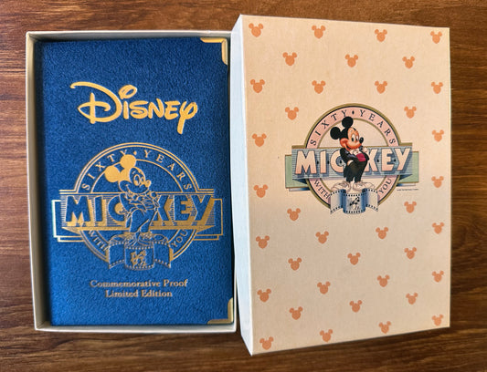 Disney 1928-1988 Mickey 60 Years 1 oz .999 Silver Proof Limited Edition Coin with Box and COA - GREAT gift for child or grandchild! 2