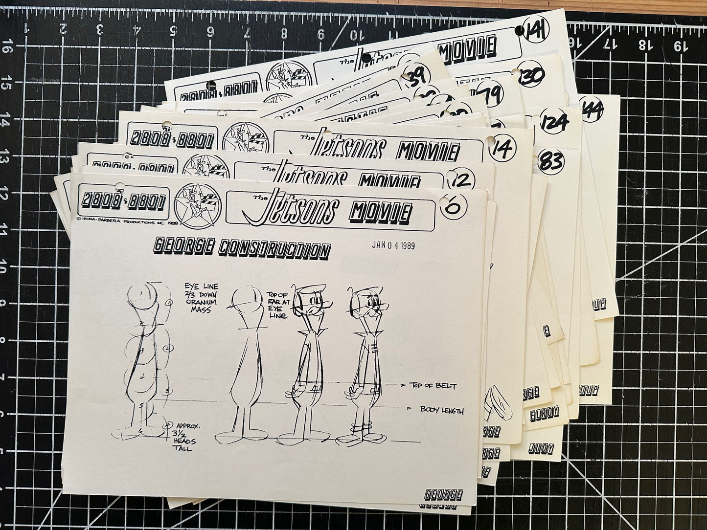 The Jetsons Movie Production Model Sheet Print lot of 22 Pages Hanna Barbera
