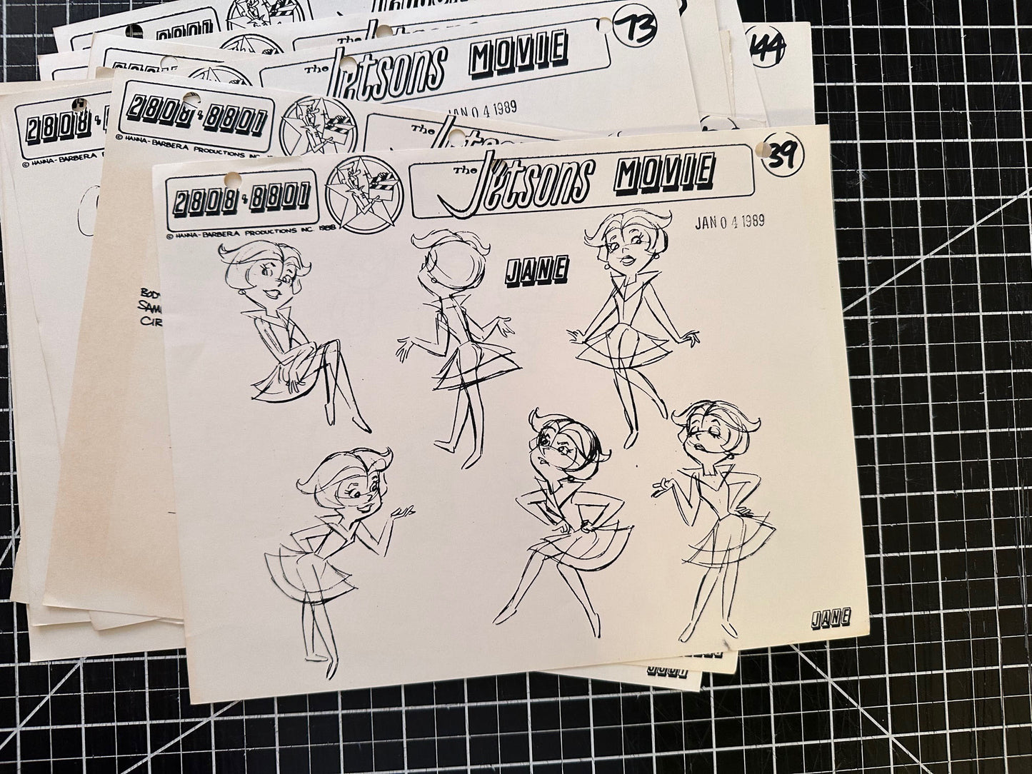 The Jetsons Movie Production Model Sheet Print lot of 22 Pages Hanna Barbera