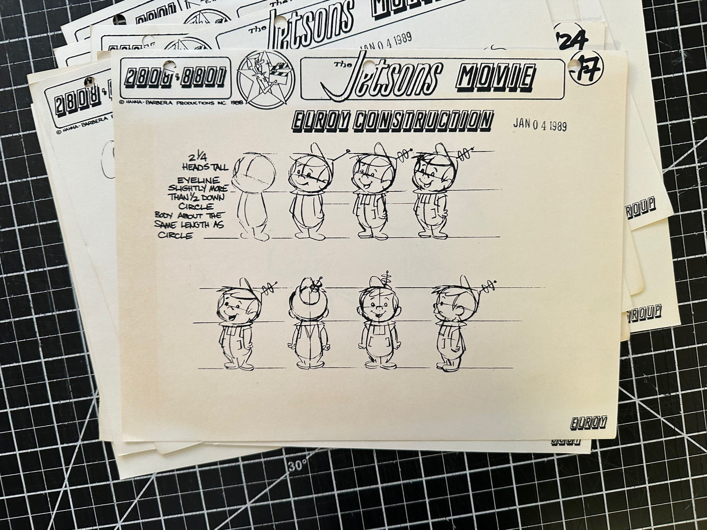 The Jetsons Movie Production Model Sheet Print lot of 22 Pages Hanna Barbera
