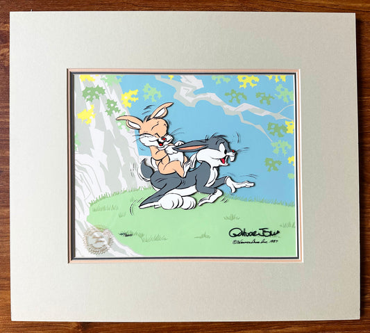 Bugs Bunny Bunnyback Bugs Chuck Jones SIGNED Limited Edition Cel of 200 Looney Tunes Warner Brothers 1987 Matted AT